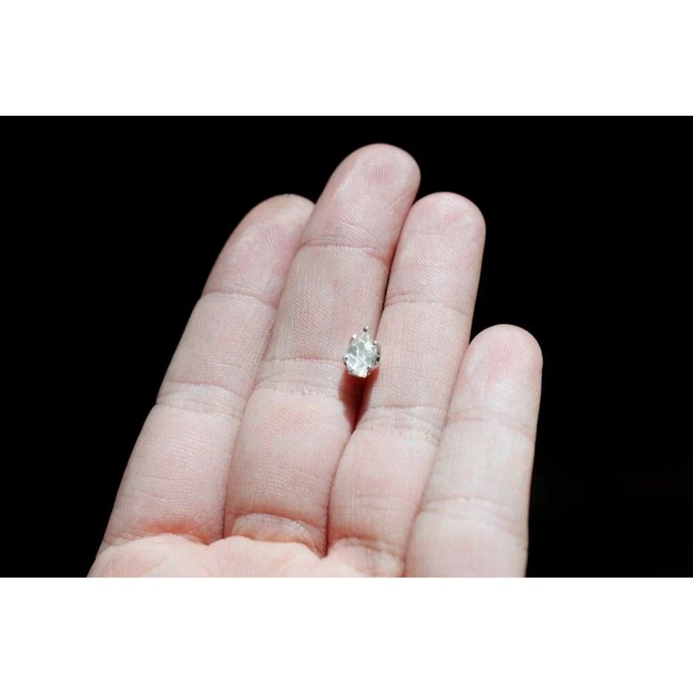 Lake County diamond earrings, 925 sterling silver, raw gemstones